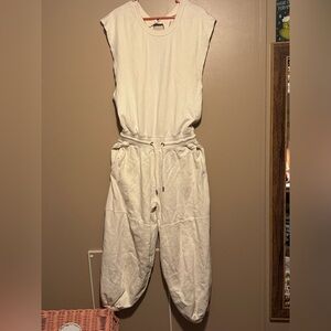 FP Movement by Free People Cream Sleeveless Jumpsuit